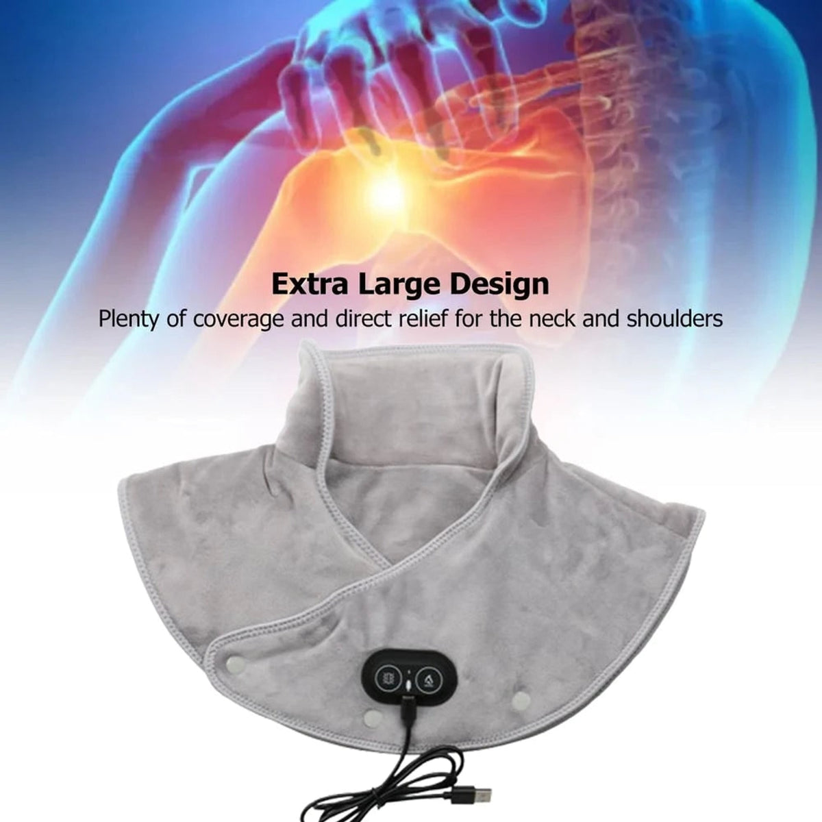 Heating Pad for Shoulder and Neck with Vibration Massage and Adjustable Heat Settings