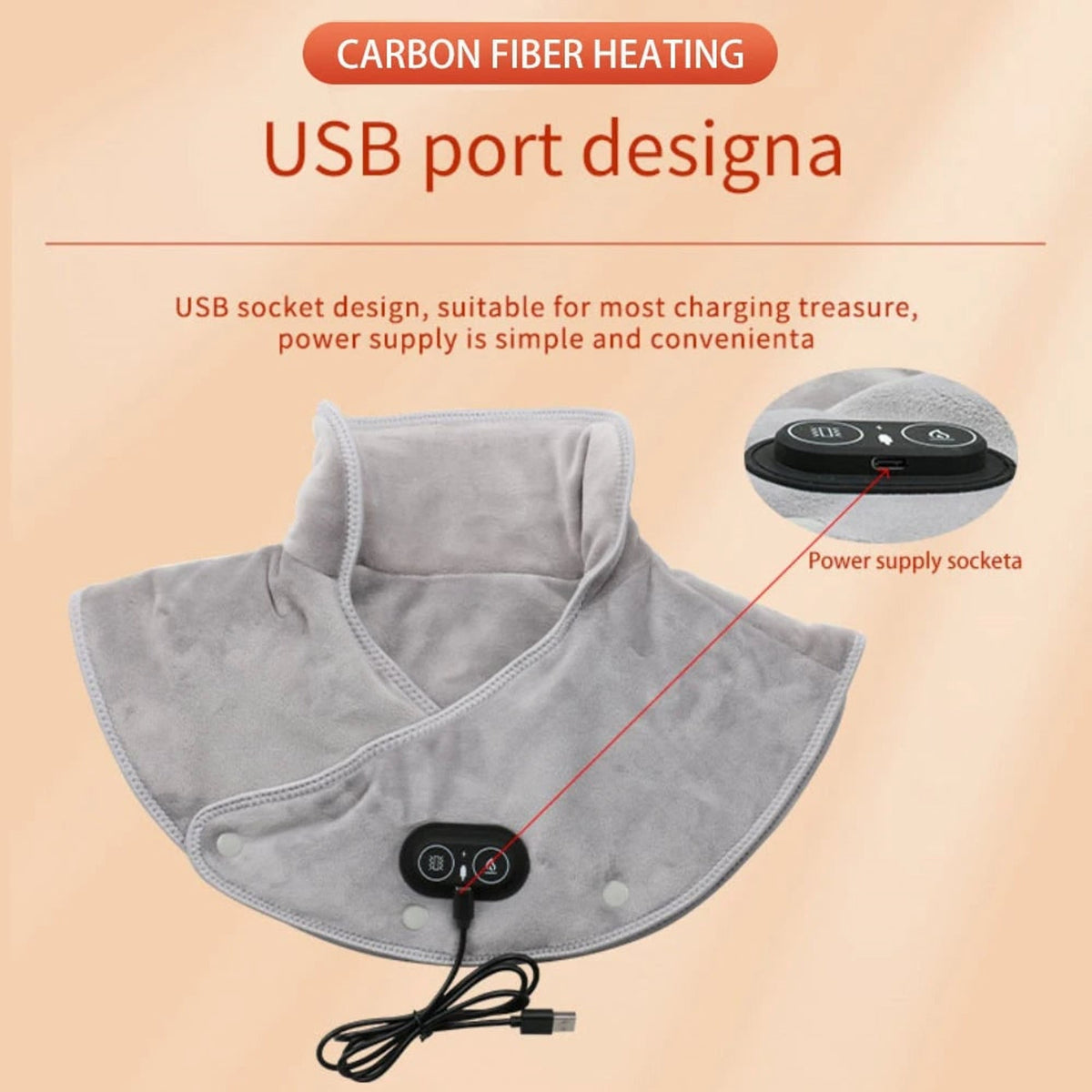Heating Pad for Shoulder and Neck with Vibration Massage and Adjustable Heat Settings