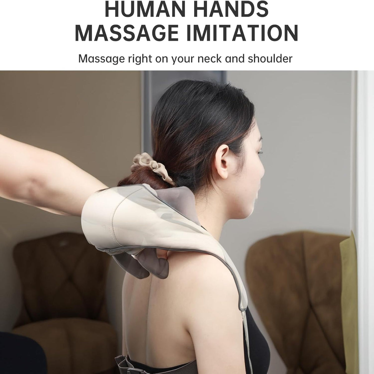 Heated Massage Chair Pad Shiatsu Back Massager with Kneading Nodes and Warmth
