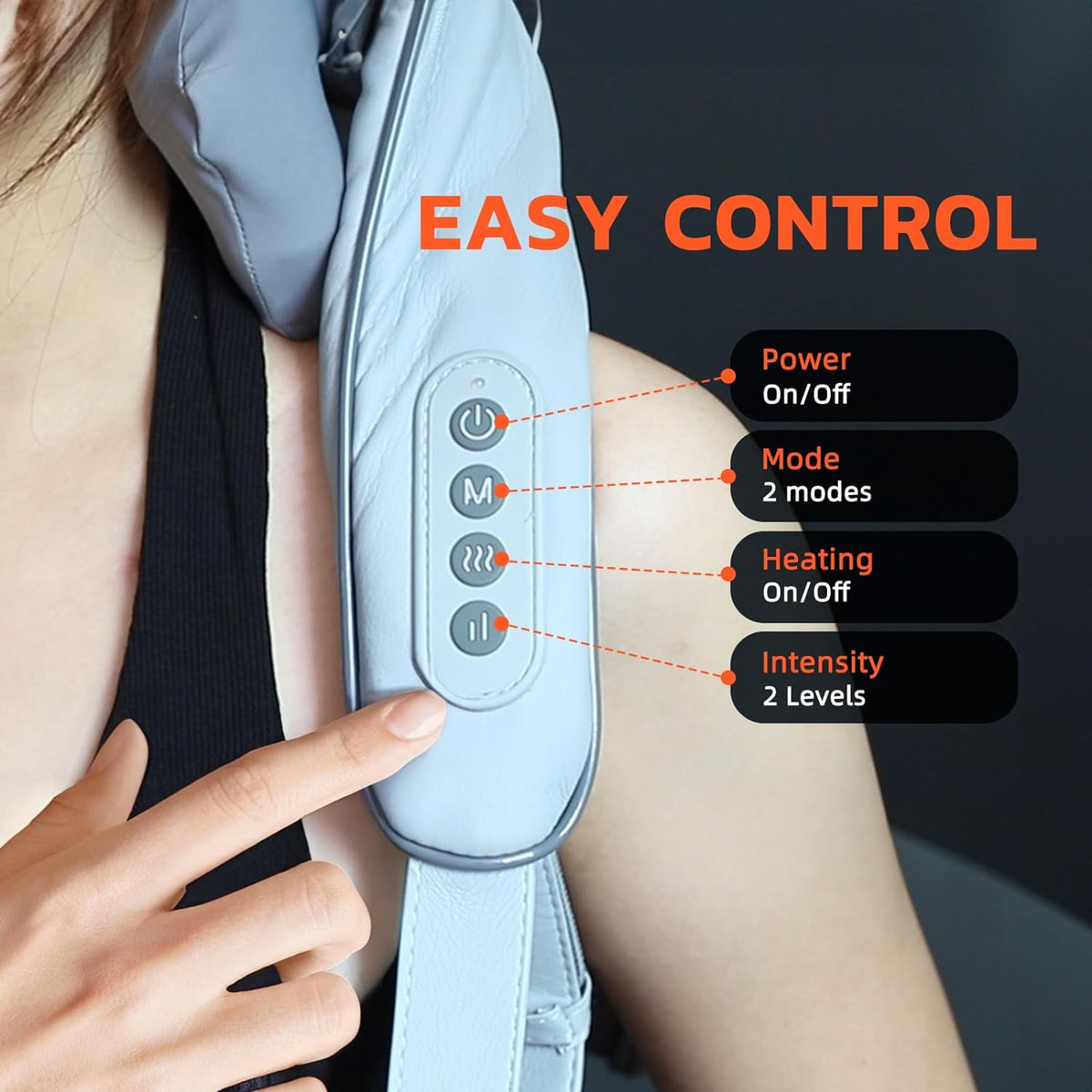 Heated Massage Chair Pad Shiatsu Back Massager with Kneading Nodes and Warmth