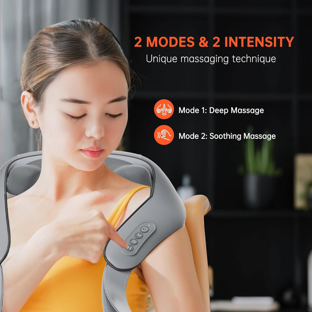 Heated Massage Chair Pad Shiatsu Back Massager with Kneading Nodes and Warmth