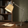 Table Lamps for Living Room Adjustable Articulated Arm Reading Lamp with Fabric Shade