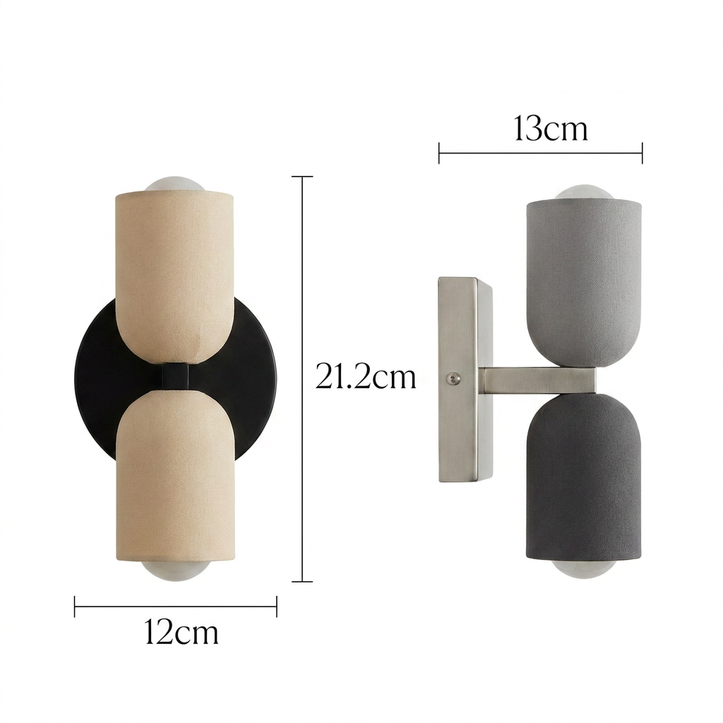 Modern Metal Cylinder Wall Sconce LED 2 Light Up and Down Indoor Warm White Bulbs Included