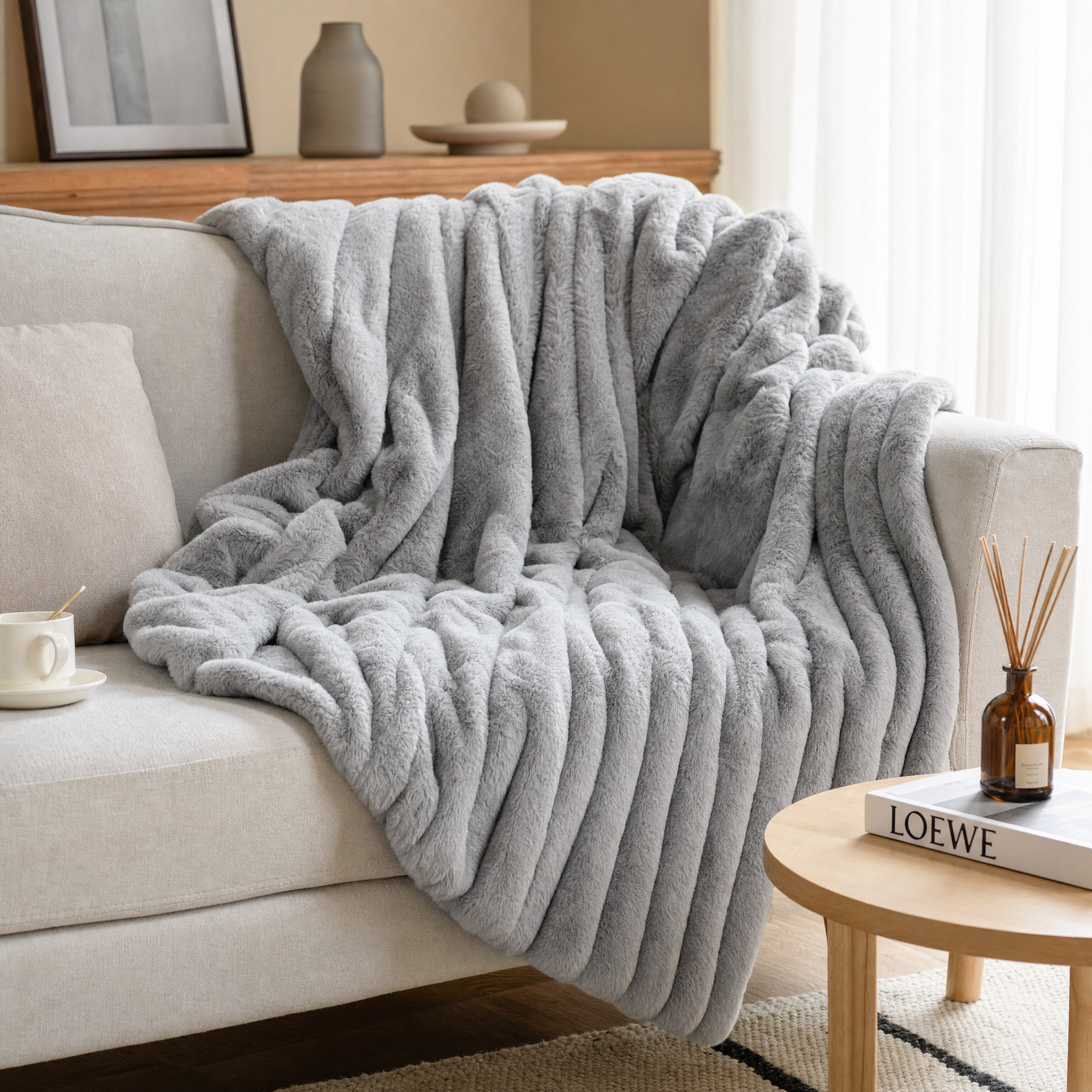 Cloud Ribbed Throw Blanket