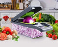 4 in 1 Vegetable Chopper Slicer Grater and Ricer with Collecting Base
