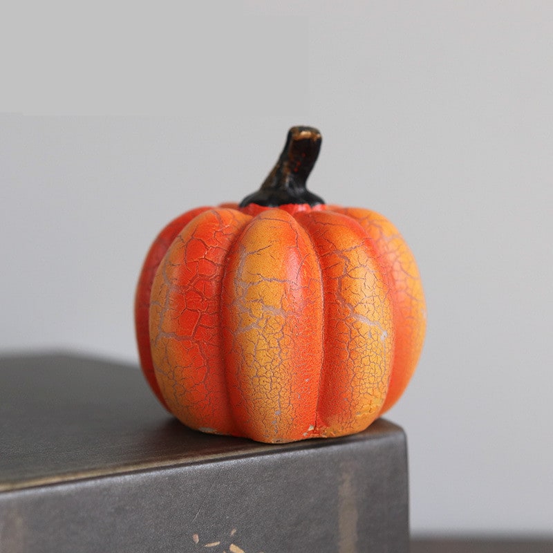 Jack O Lantern Pumpkin LED Light with Battery Operated Crackle Resin Halloween Decorations