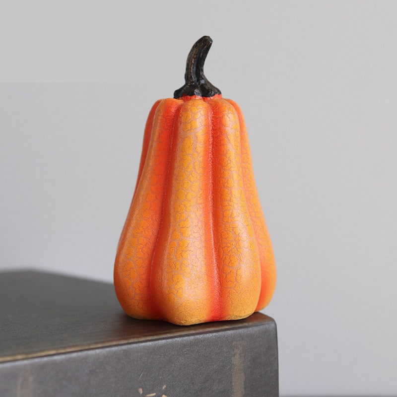 Jack O Lantern Pumpkin LED Light with Battery Operated Crackle Resin Halloween Decorations