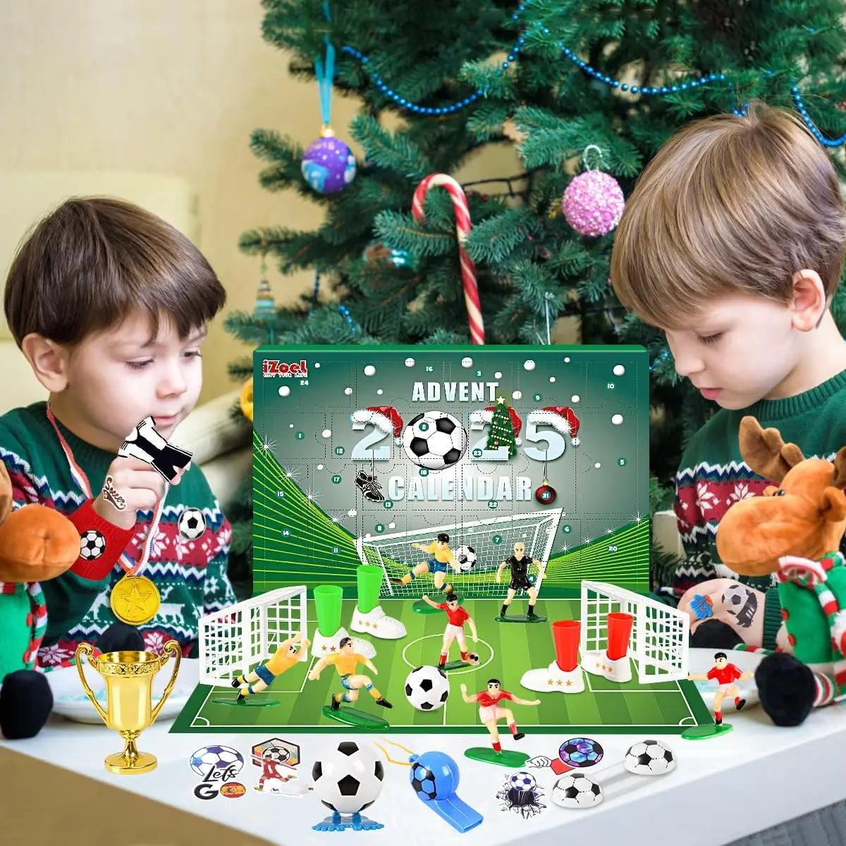 Advent Calendar Soccer Surprises Behind 24 Compartments