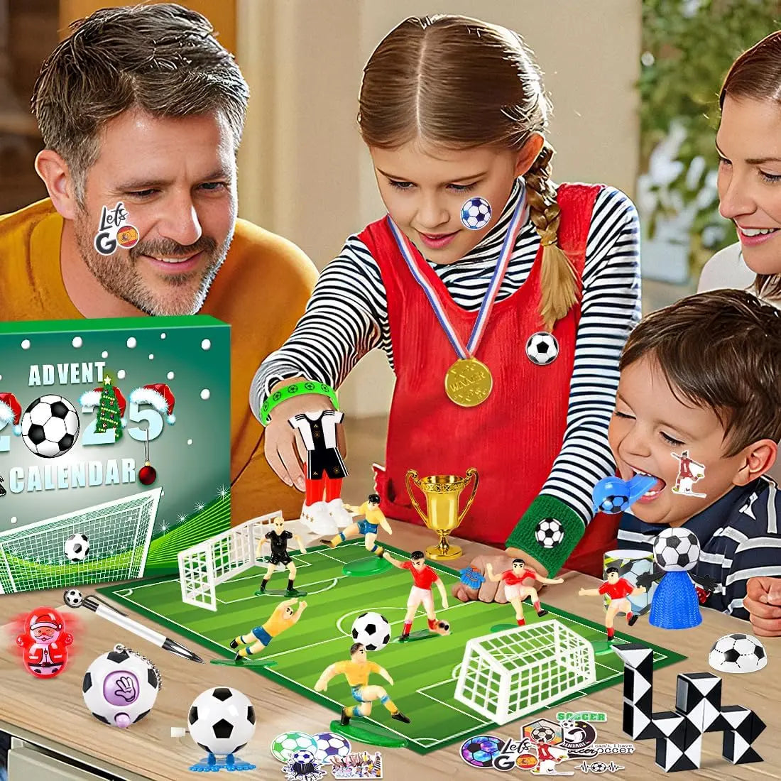Advent Calendar Soccer Surprises Behind 24 Compartments