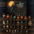 Halloween Advent Calendar with Spooky Miniature Figurines and Punch Out Doors