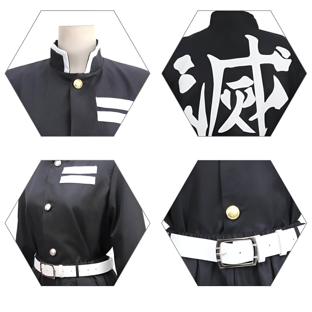 Anime Warrior Costumes with Flame Gradient Cape Jacket and Leg Wraps