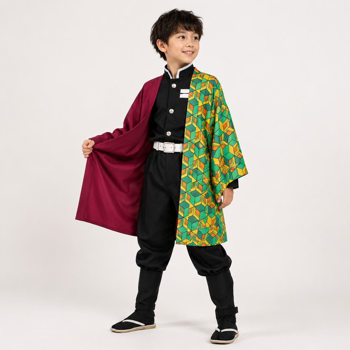Anime Haori Jacket Costumes for Halloween with High Collar Top and Leg Wraps