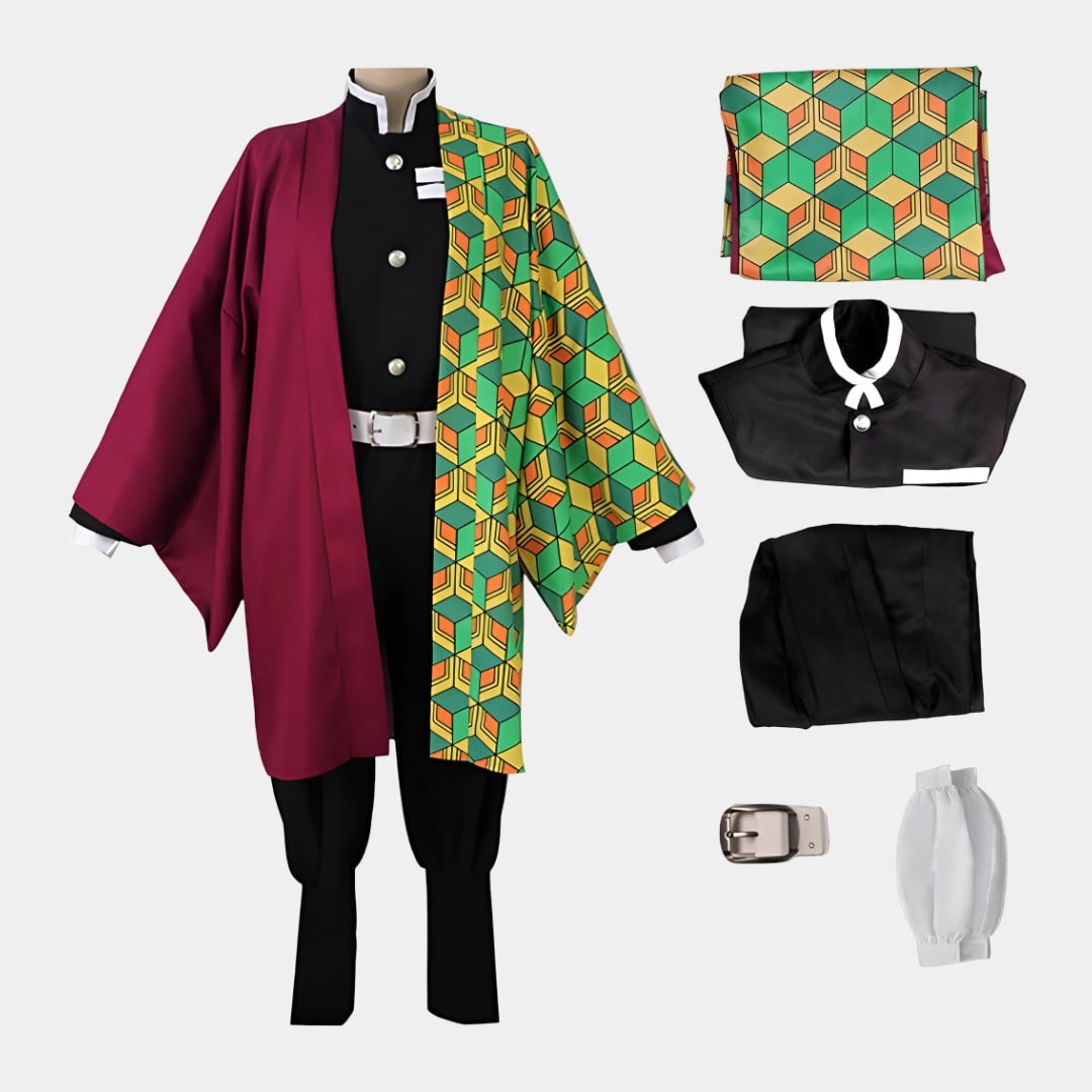 Anime Haori Jacket Costumes for Halloween with High Collar Top and Leg Wraps