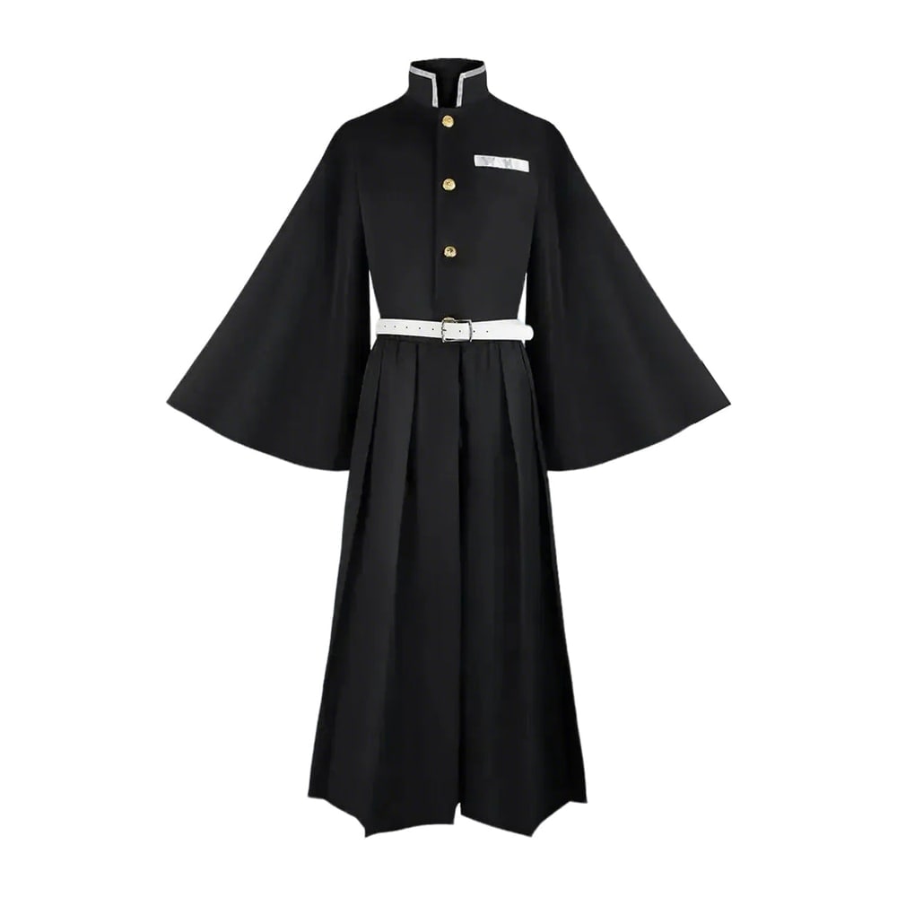 Anime Cosplay Costume with Mandarin Collar Jacket Wide-Leg Trousers and Gold Buttons