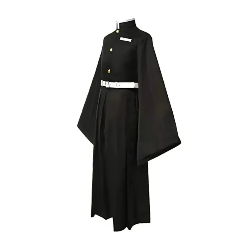 Anime Cosplay Costume with Mandarin Collar Jacket Wide-Leg Trousers and Gold Buttons