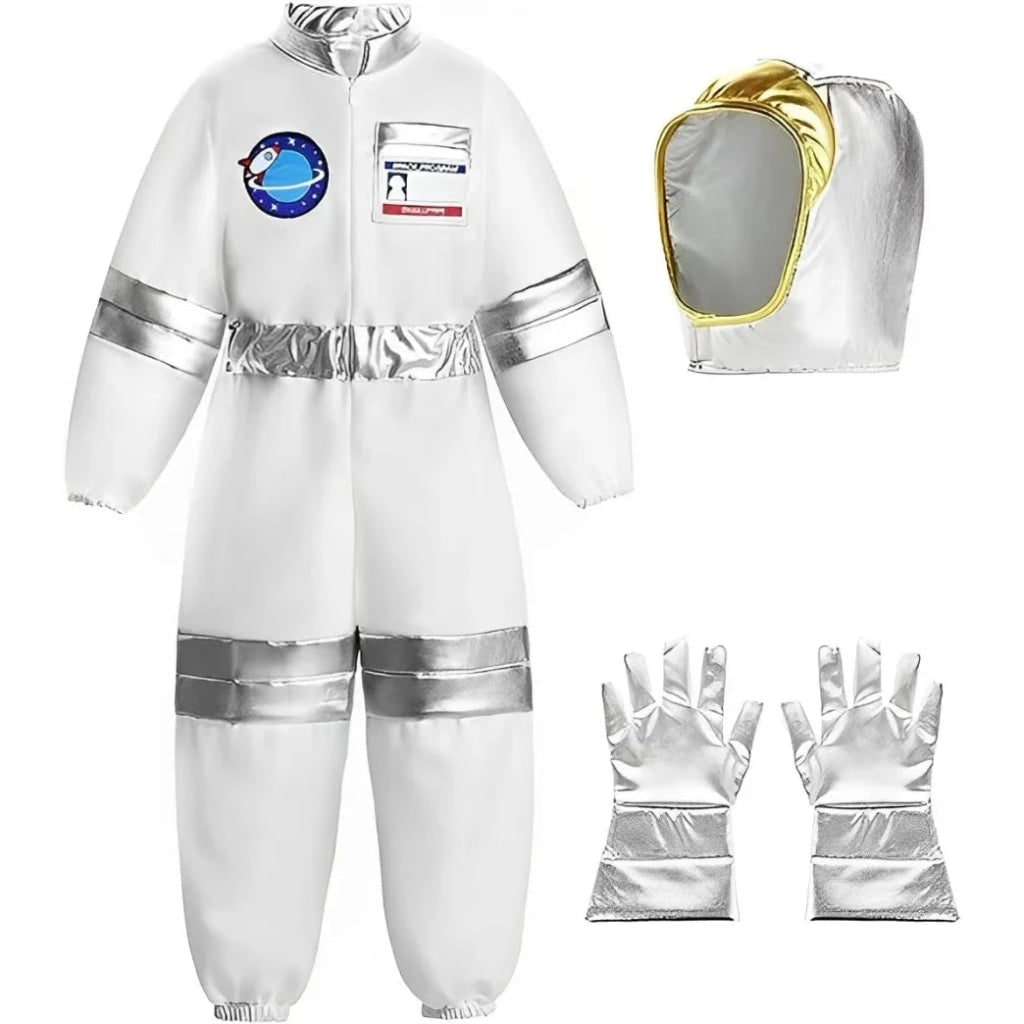Kids Halloween Astronaut Costume with Soft Helmet and Gloves for Role Play