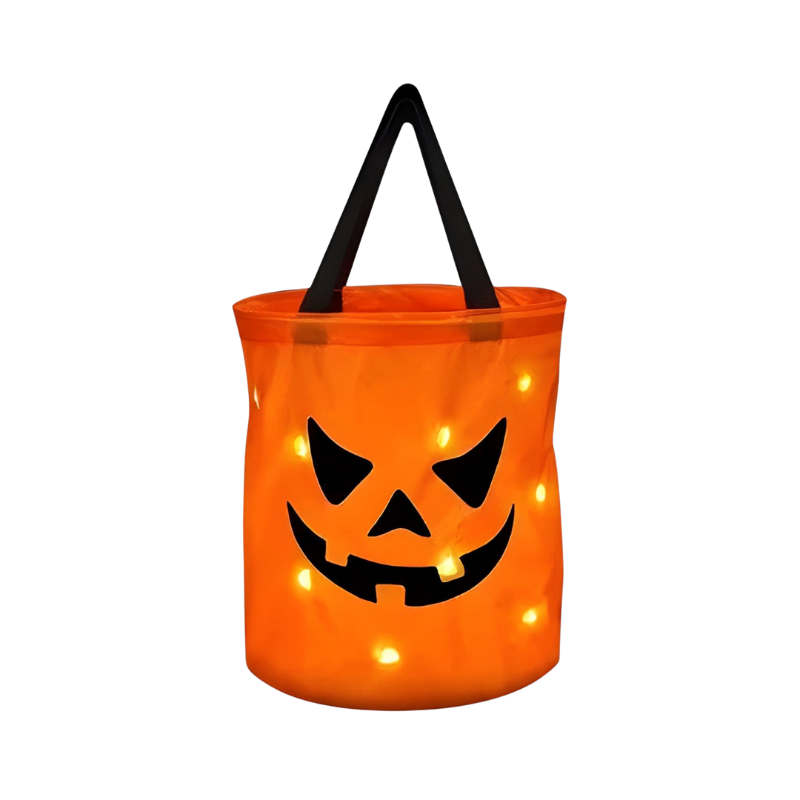 Halloween Bucket with LED Glow and Sturdy Handles for Trick or Treat Candy