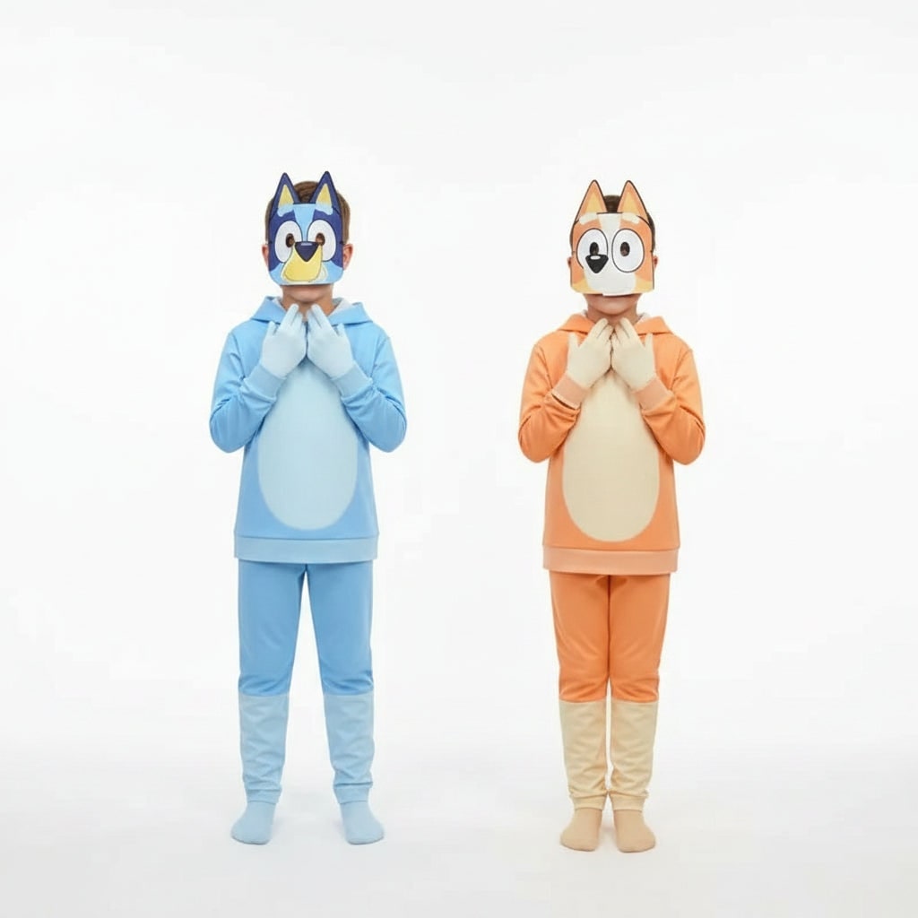 Kids Halloween Character Costume and Mask Set with Hooded Top Joggers Gloves