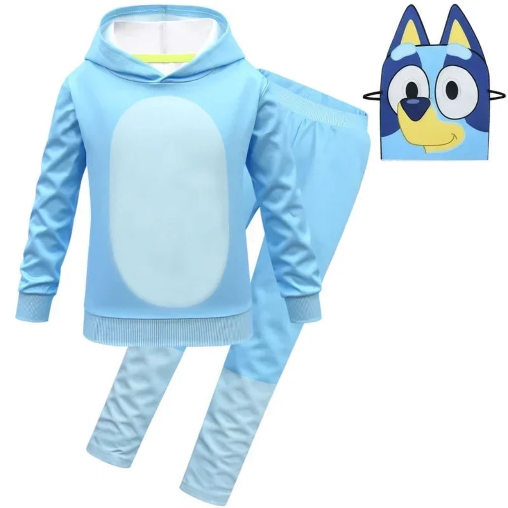 Kids Halloween Character Costume and Mask Set with Hooded Top Joggers Gloves