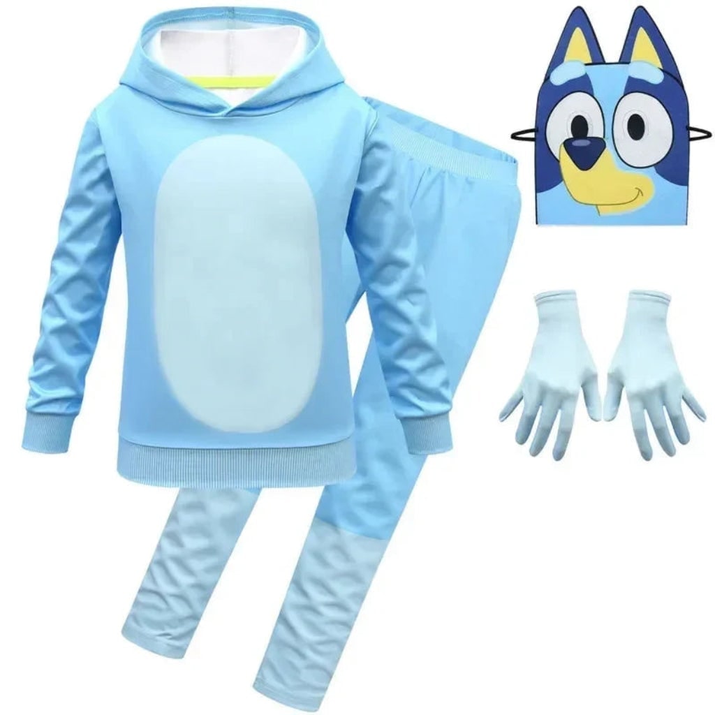 Kids Halloween Character Costume and Mask Set with Hooded Top Joggers Gloves