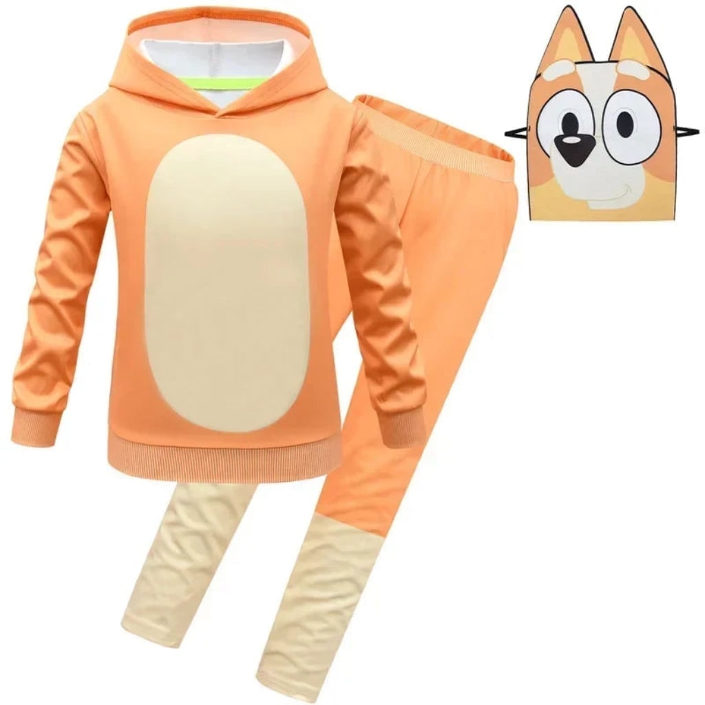 Kids Halloween Character Costume and Mask Set with Hooded Top Joggers Gloves