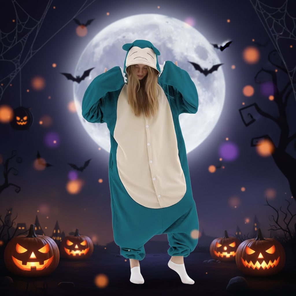 Kids Halloween Costumes and Christmas Pyjamas Hooded Fleece Onesie with 3D Ears and Tail