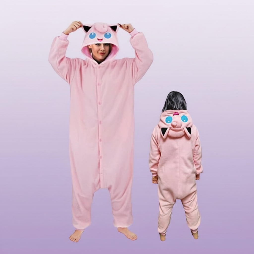 Kids Halloween Costumes and Christmas Pyjamas Hooded Fleece Onesie with 3D Ears and Tail