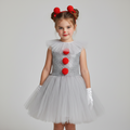 Clown Halloween Costume Girls Tutu Dress with Hair Clips Gloves and Ruffled Collar