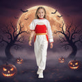 Kids Halloween Costumes Cosplay Jumpsuit with Blonde Wig Gold Wrist Cuff and Jogger Trousers