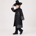 Kids Halloween Costumes Korean Hanbok Cosplay Set with Hat and Silver Chain Detail
