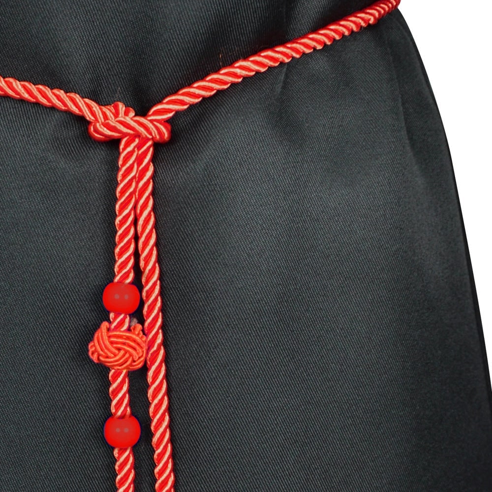 Kids Halloween Costumes Korean Hanbok Cosplay Set with Hat and Silver Chain Detail