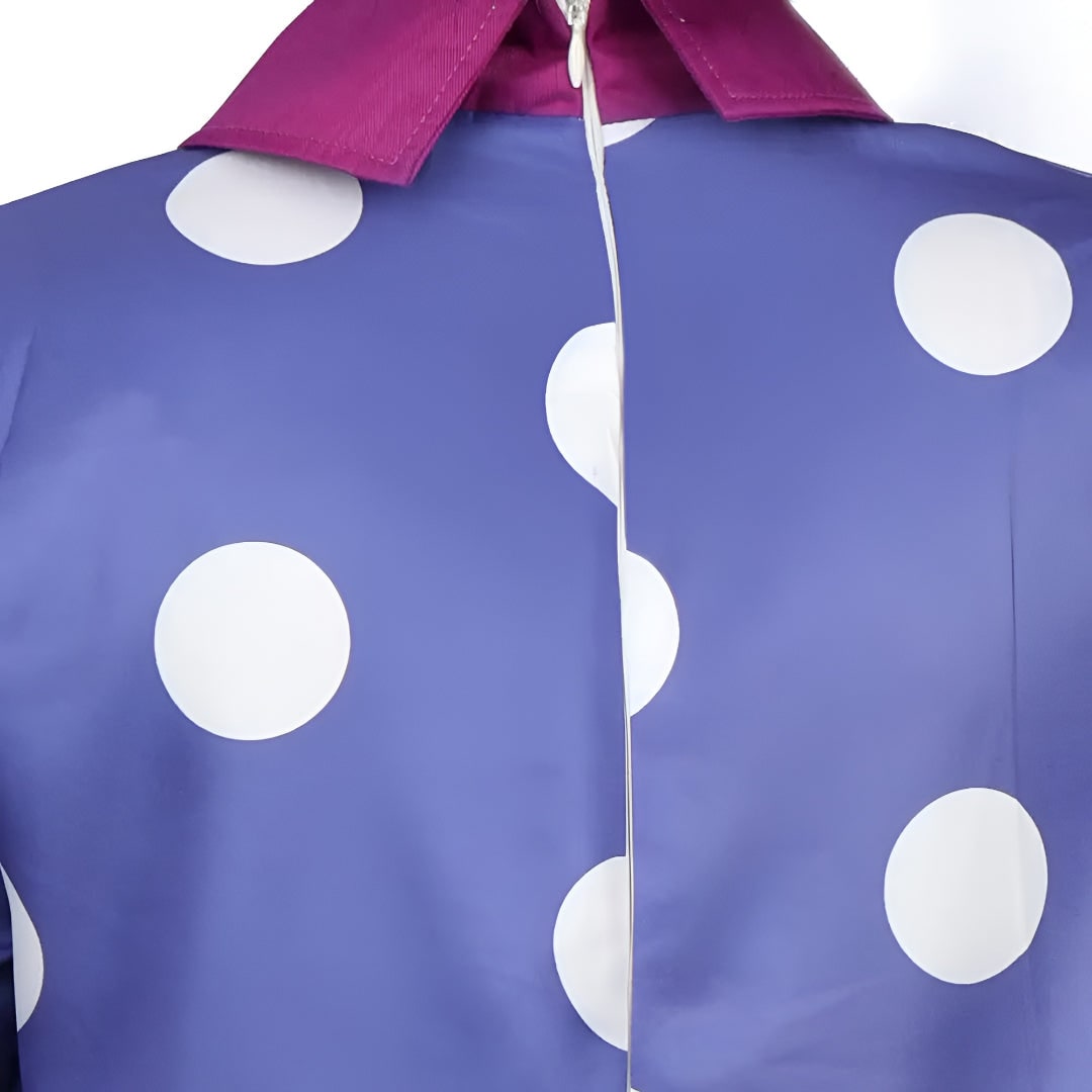 Polka Dot Character Dress with Matching Tights and Contrast Collar Trim