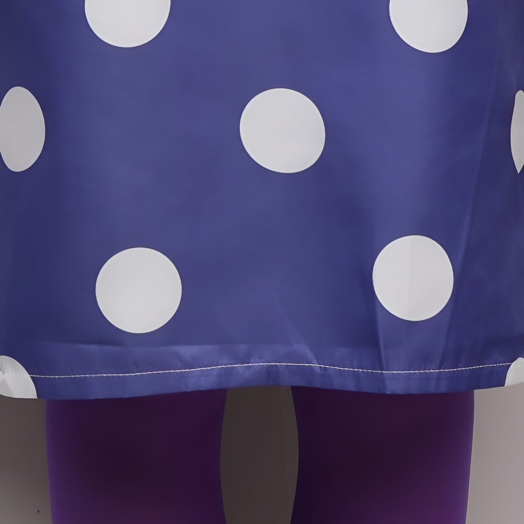 Polka Dot Character Dress with Matching Tights and Contrast Collar Trim