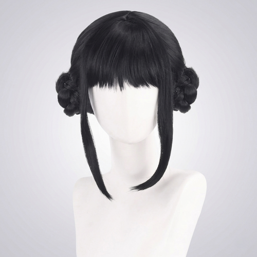 Cosplay Wigs and Stage Costume Set with Sequined Crop Top Pleated Skirt and Shoulder Armour