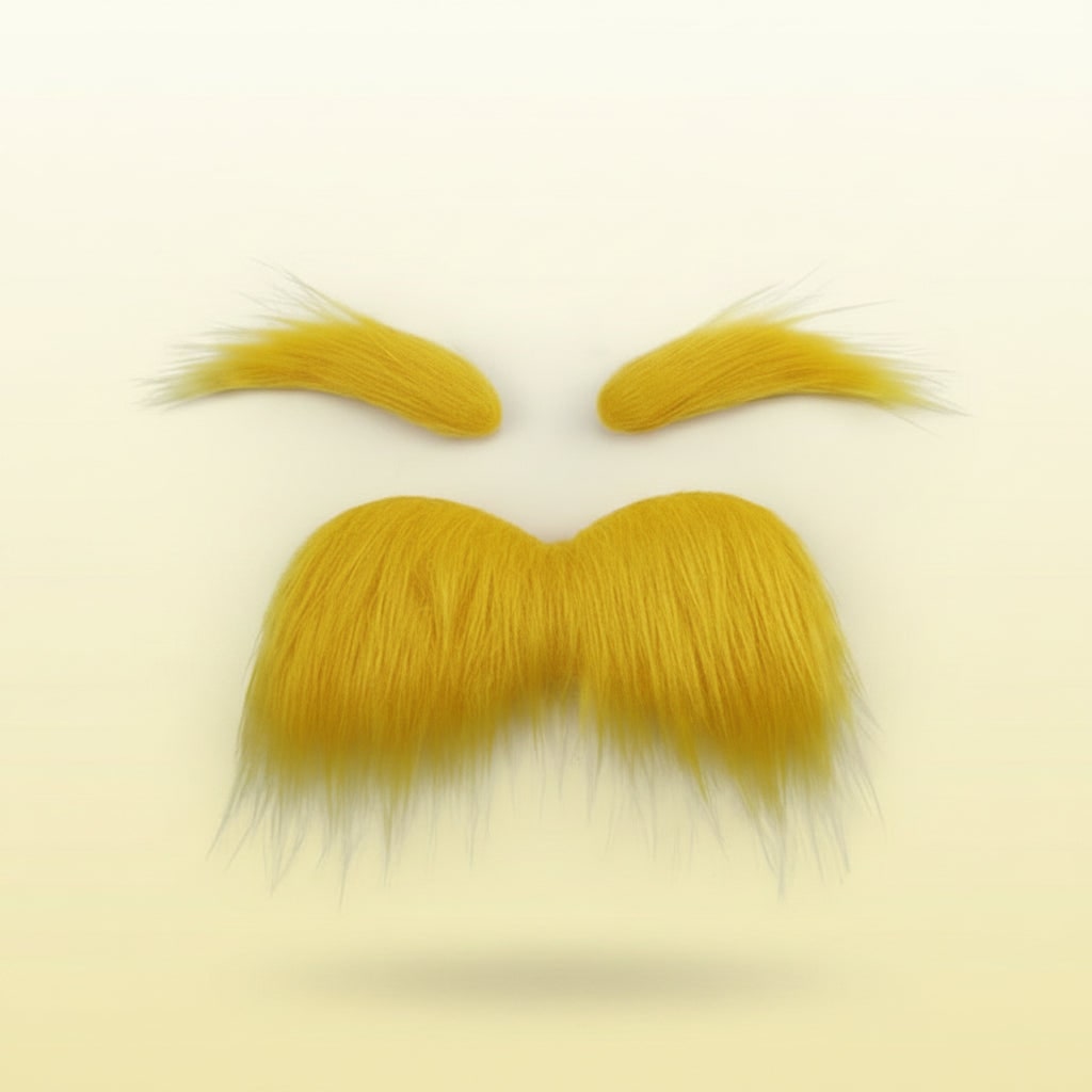 Kids Halloween Costume Moustache and Beard Set with Self Adhesive Bushy Eyebrows