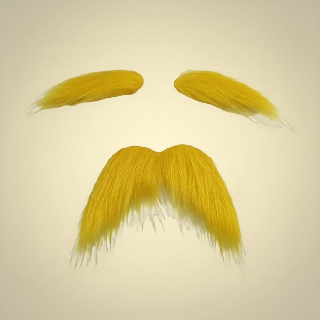 Kids Halloween Costume Moustache and Beard Set with Self Adhesive Bushy Eyebrows