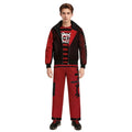 Vampire Costume Three Piece Set with High Collar Jacket and Striped Crew Tee