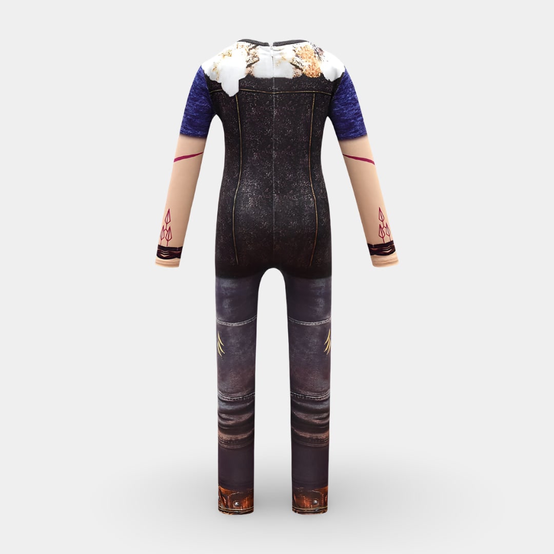 Kids Witch Character Costume with All Over Printed Design and Ribbed Cuffs