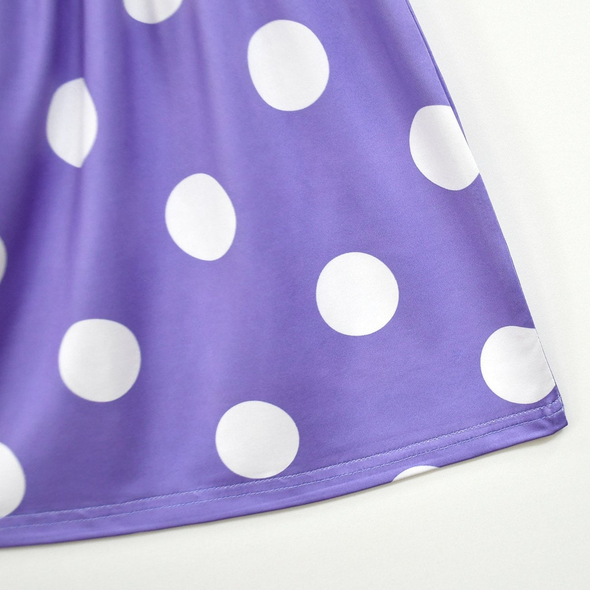 Kids Halloween Costume Dress with Polka Dot Print and Ruffled Cap Sleeves
