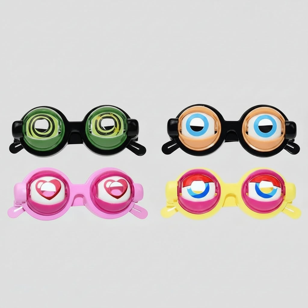 Crazy Eyes Glasses Halloween Accessories Novelty Prank Toy with Moving Eyelids