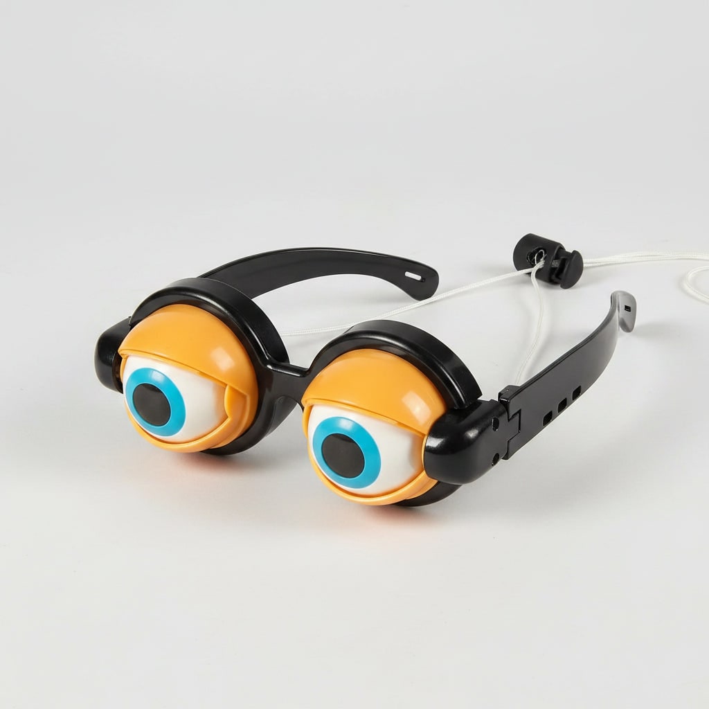Crazy Eyes Glasses Halloween Accessories Novelty Prank Toy with Moving Eyelids