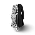 Spotted Split Design Halloween Dress with Attached Hood and Front Zip