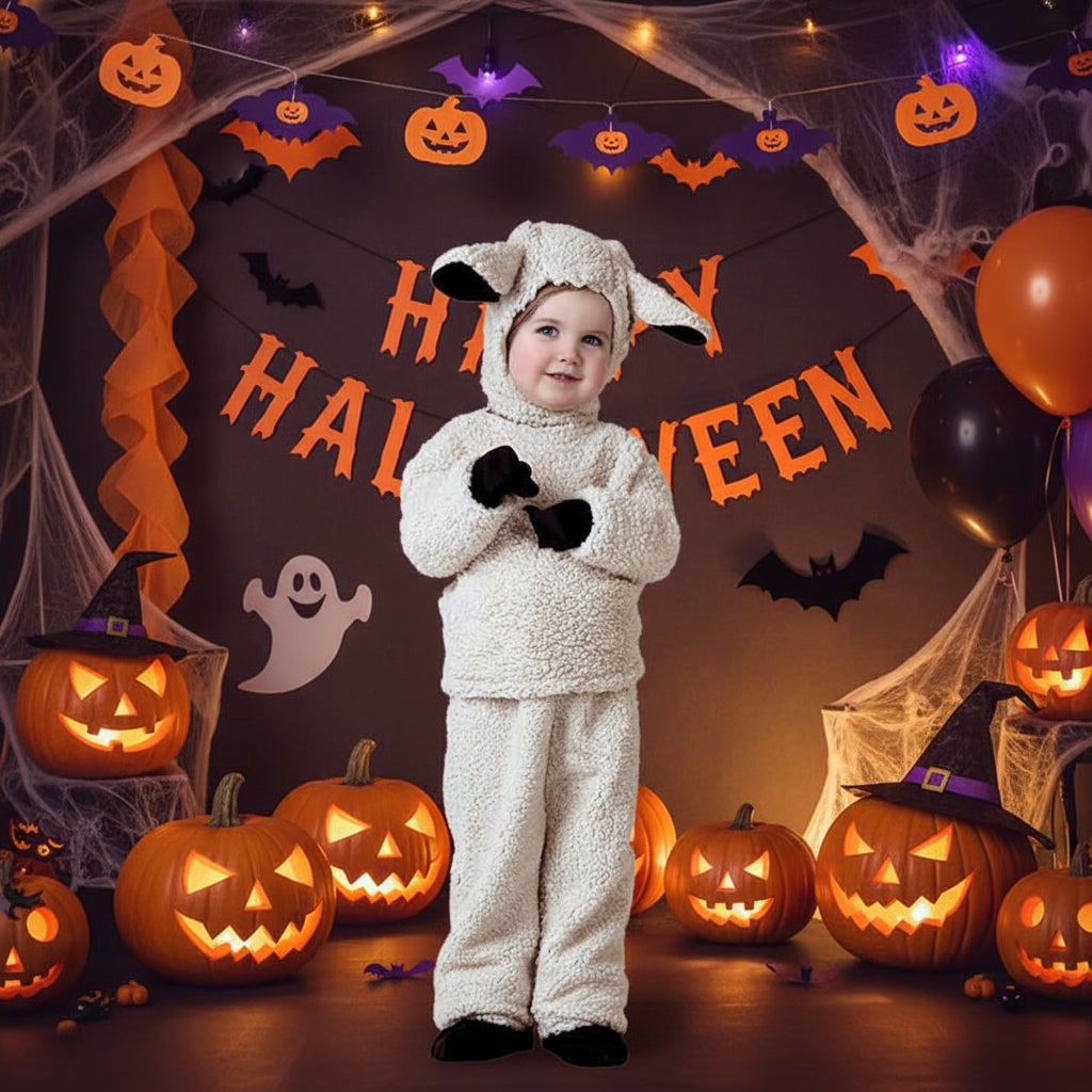 Kids Halloween Costumes Animal Dress Up Set with Plush Sherpa Hood Mittens and Shoe Covers