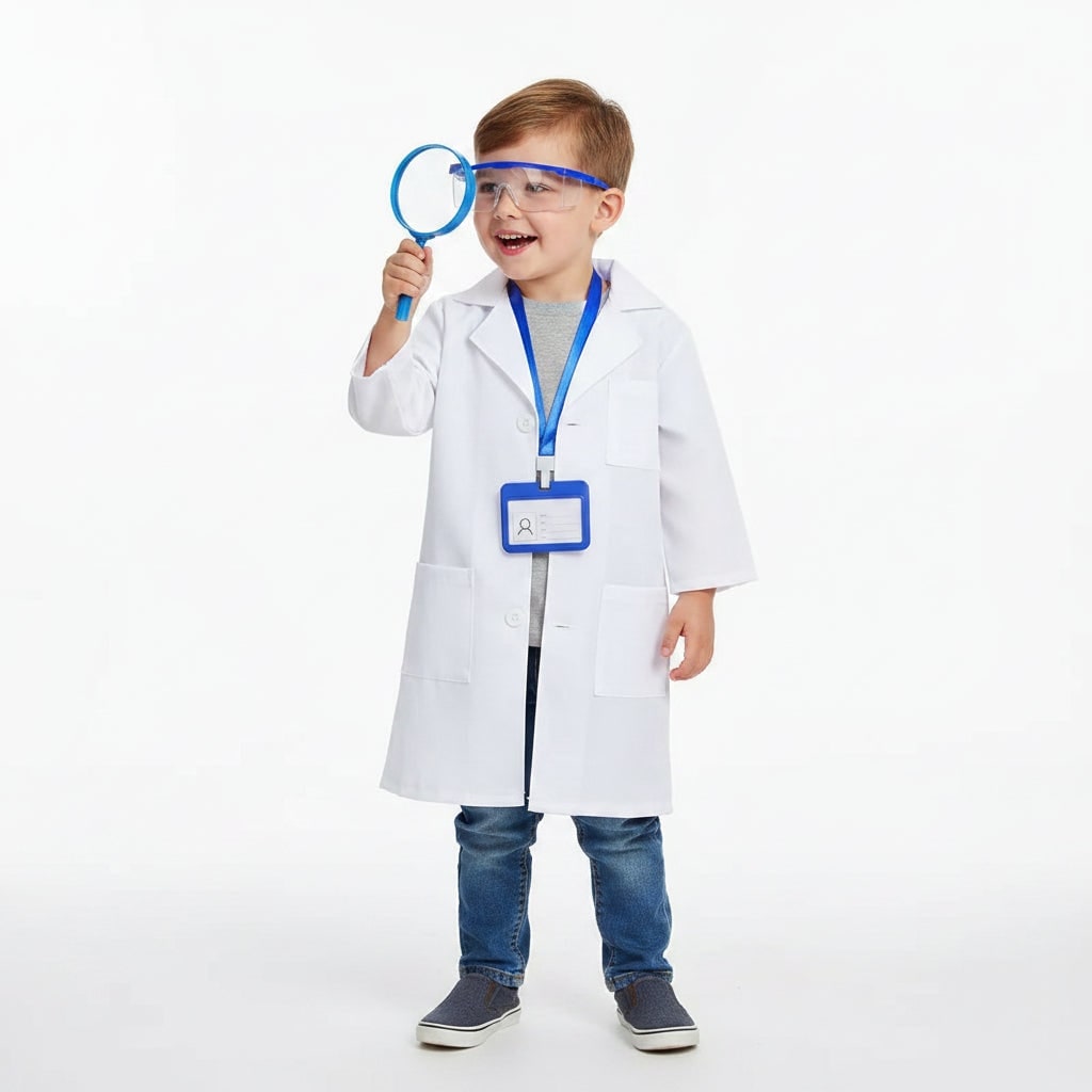 Kids Halloween Doctor Costume Set with White Lab Coat and Roleplay Accessories