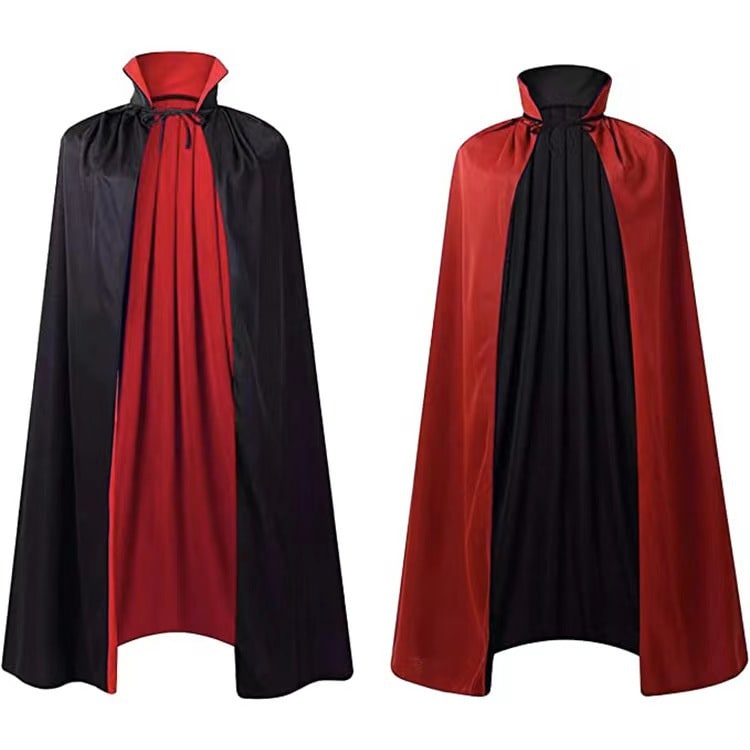 Kids Halloween Costumes Satin Cloak with Pointed Hood and Ribbon Tie for Dress Up Party