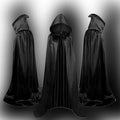 Kids Halloween Costumes Satin Cloak with Pointed Hood and Ribbon Tie for Dress Up Party