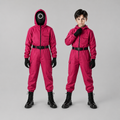 Halloween Costume and Mesh Mask for Kids Hooded Jumpsuit with Gloves Belt Trick or Treat