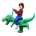 Inflatable Dinosaur Costume Ride On Blow Up Suit with Built In Fan and Reins