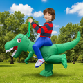 Kids Halloween Inflatable Dinosaur Costume Ride On Step In Suit with Battery Fan for Parties