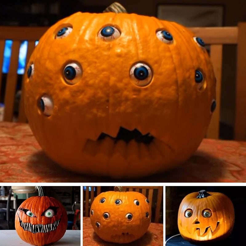 Animatronic Jack O Lantern Pumpkin Prop with Moving Eyes for Spooky Displays